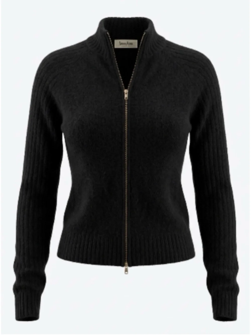 Vintage Neiman Marcus Black Cashmere Zip Cardigan Sweater Small